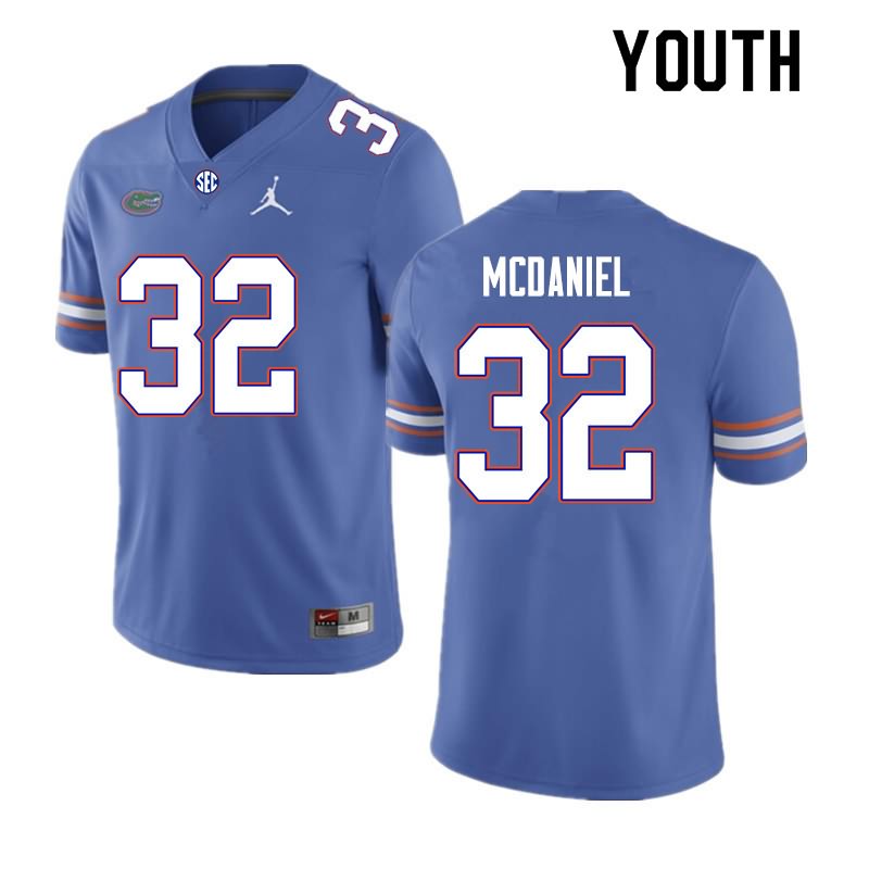 Youth NCAA Florida Gators Mordecai McDaniel #32 Stitched Authentic Nike Royal College Football Jersey OQJ4565YO